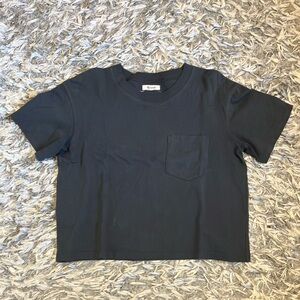 Madewell Easy Crop Pocket Tee in Dark Gray - Size M